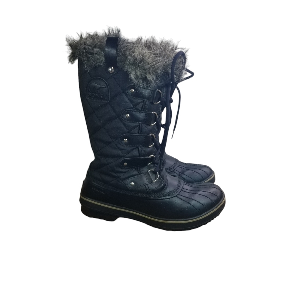 Sorel Tofino II gray faux fur winter boots